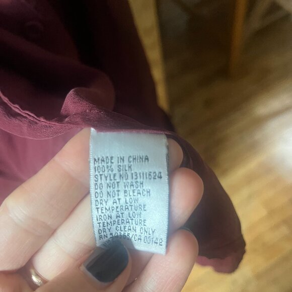 Silk burgundy top - Picture 3 of 4